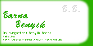 barna benyik business card